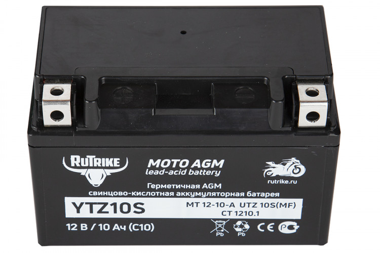 Аккумулятор стартерный для мототехники Rutrike YTZ10S (12V/10Ah) в Перми