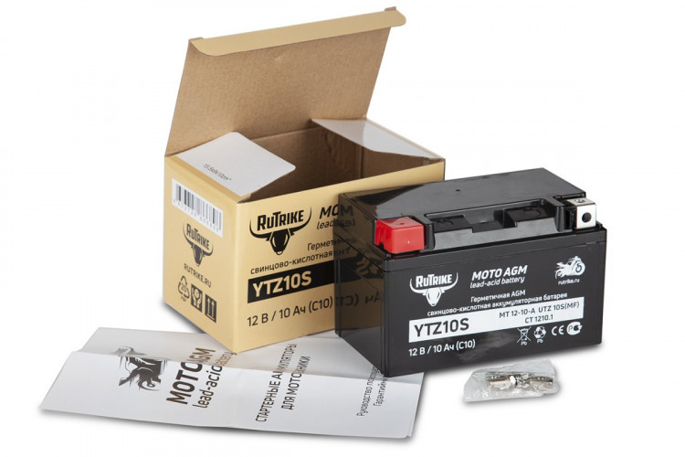 Аккумулятор стартерный для мототехники Rutrike YTZ10S (12V/10Ah) в Перми