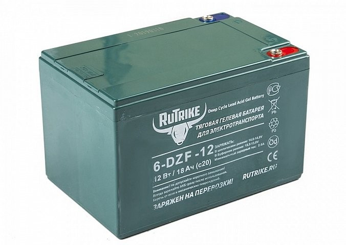 Тяговый гелевый аккумулятор RuTrike 6-DZF-12 (12V12A/H C2) в Перми