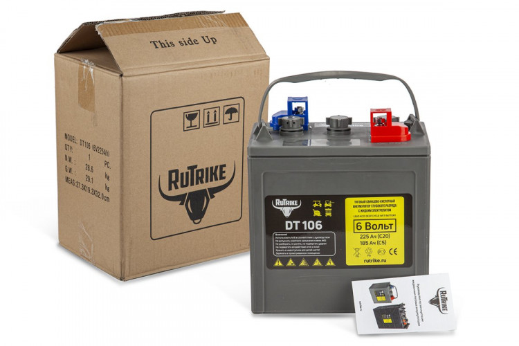 Тяговый аккумулятор RuTrike WET DT106 (T-105) 6V155A/H C3 в Перми