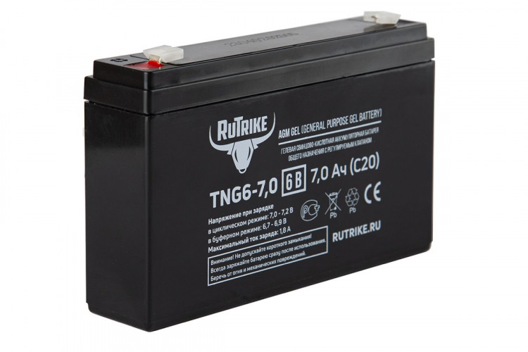 Тяговый гелевый аккумулятор RuTrike TNG 6-7.0 (6V7.0 A/H C20) в Перми