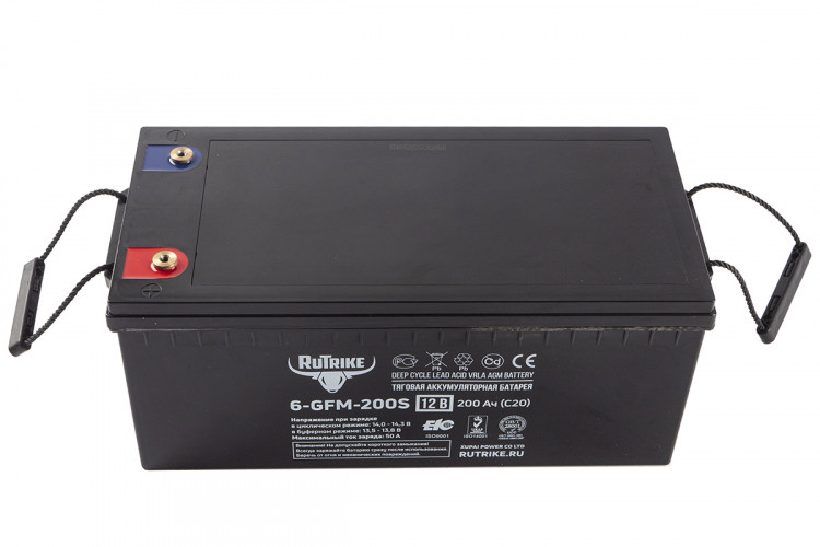 Тяговый гелевый аккумулятор RuTrike 6-GFM-200 (12V200A/H C20) в Перми