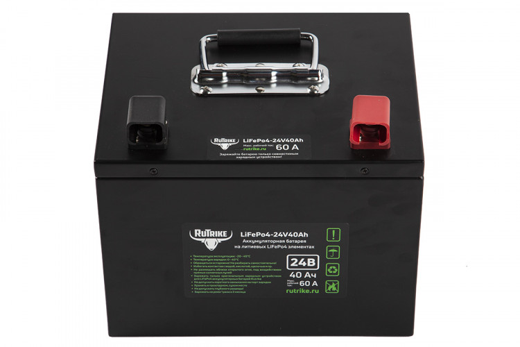 Тяговый железо-фосфатный аккумулятор RuTrike LiFePO4 24V40Ah (60A) в Перми