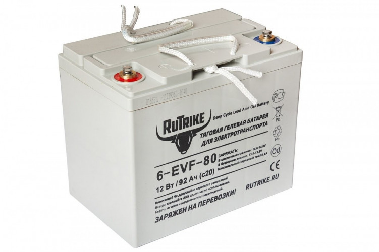 Тяговый гелевый аккумулятор RuTrike 6-EVF-80A (12V80A/H C3) в Перми