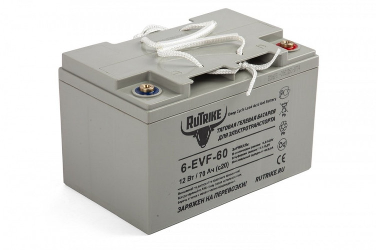 Тяговый гелевый аккумулятор RuTrike 6-EVF-60A (12V60A/H C3) в Перми